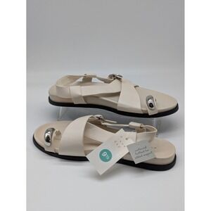 A New Day Penelope Sandals Womens 9.5 Bone Off White Slip On Flat NWT